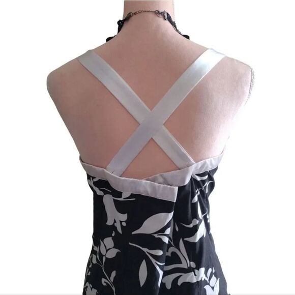 Y2K Black White Floral Whimsigoth Multi Way Rockabily Mini Dress Plussize 24W - Picture 11 of 17